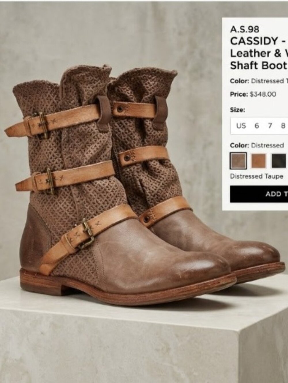 AS98 Strappy textured Ankle boots